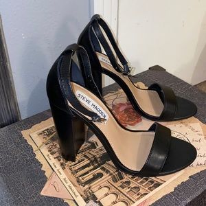 Steve Madden Carrson Leather Black Heels